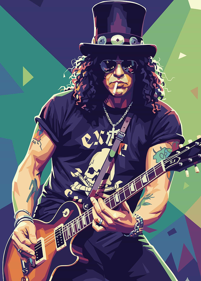 Slash Guitarist Pop Art Portrait