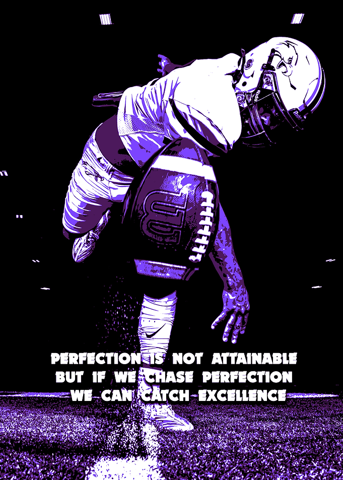 Football Player with Inspirational Quote