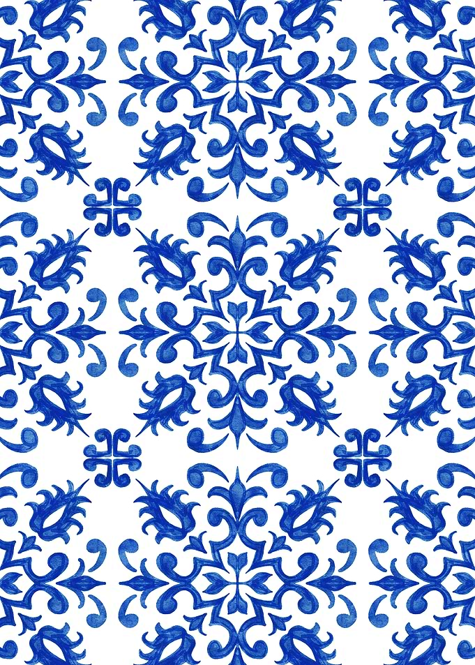 Blue and White Floral Pattern