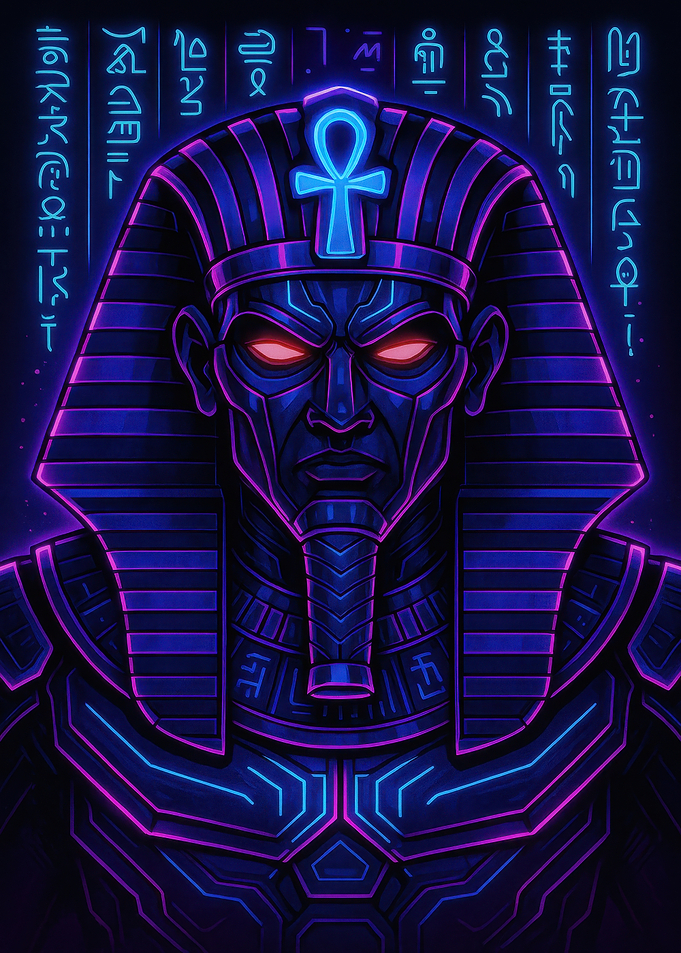 Neon Pharaoh Illustration