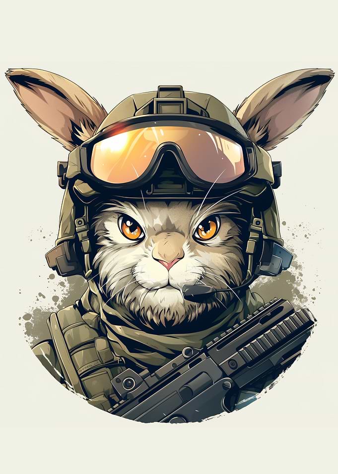 Military Cat Portrait