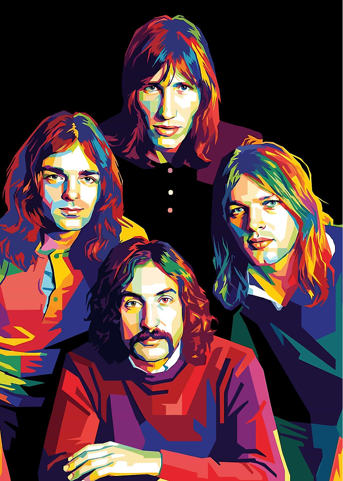 Pink Floyd Band Colorful Portrait