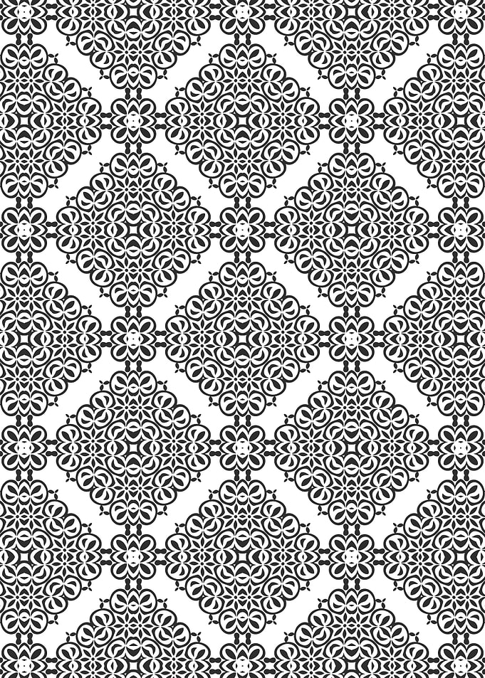 Square Mandala Floral Pattern
