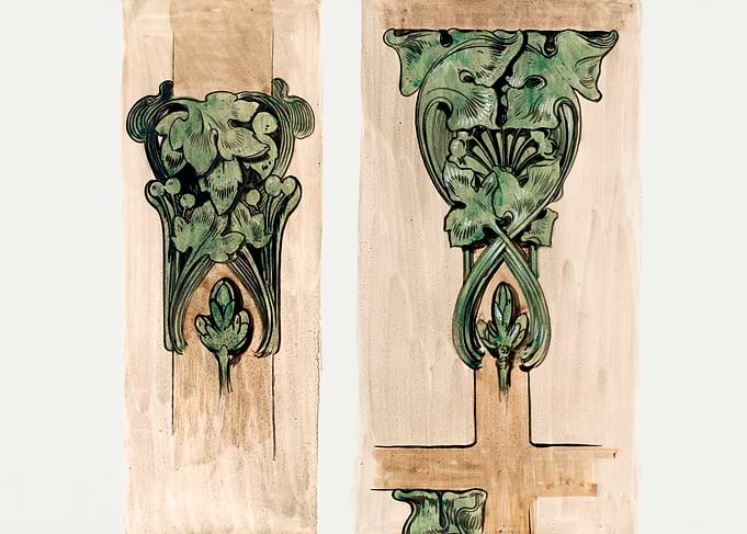 Art Nouveau Floral Ornament Design, alphonse mucha art
