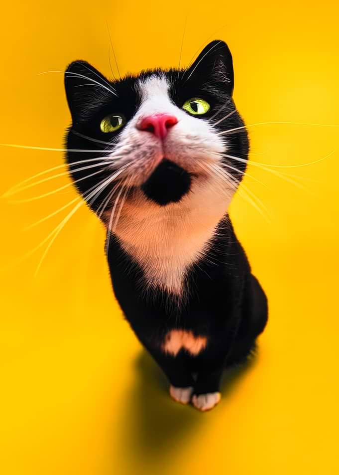 Surprised Tuxedo Cat
