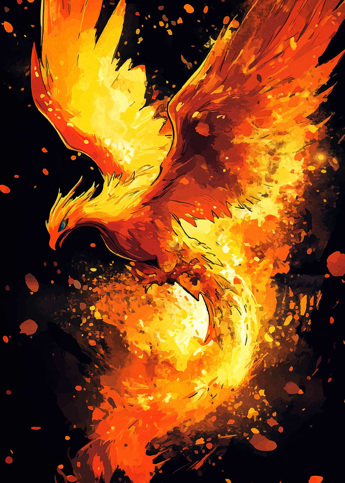 Fiery Phoenix Rising Digital Art