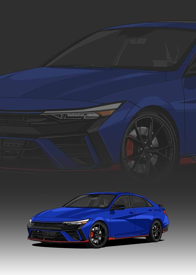 Blue sport car Illustration