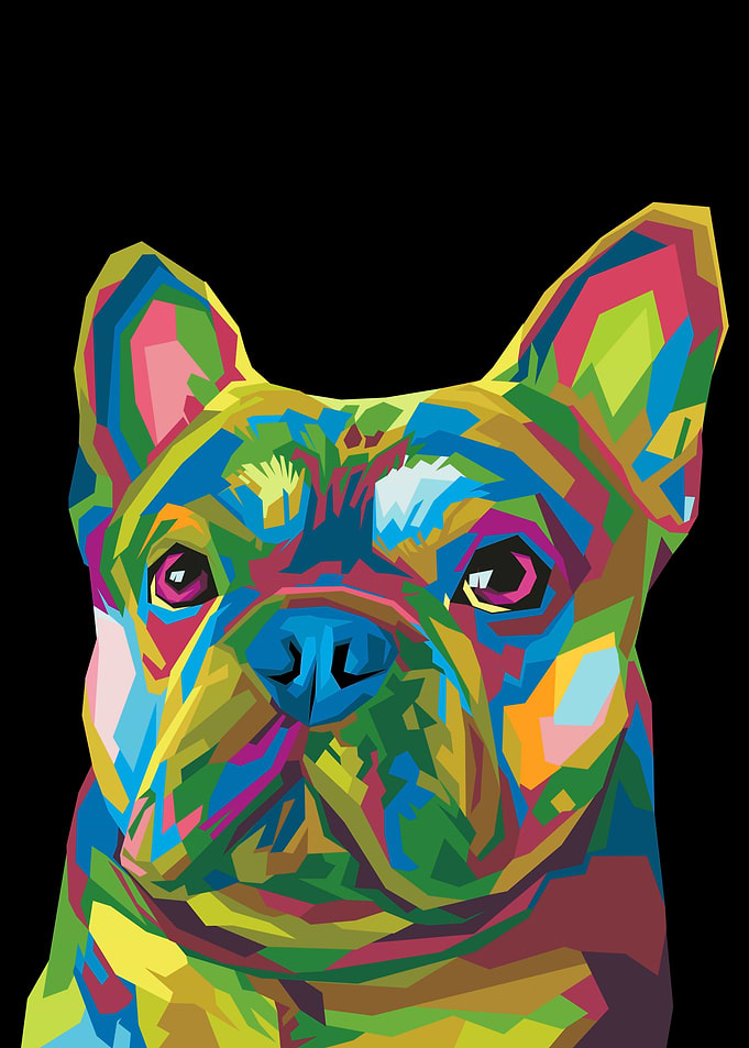 Colorful French Bulldog Pop Art Portrait