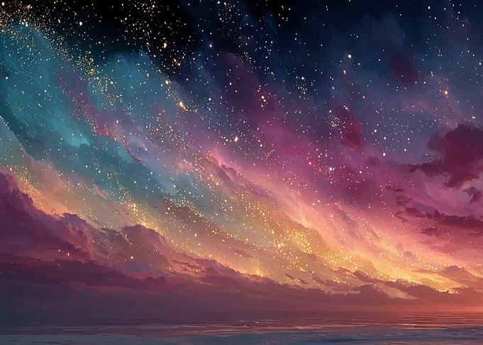 Starry Sky Over Water