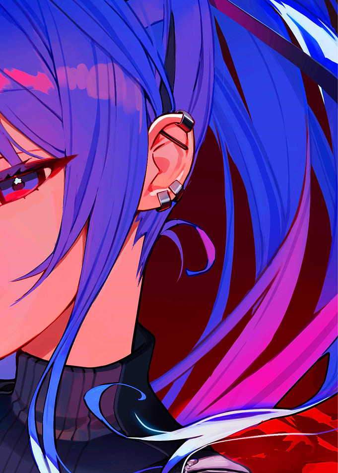 Anime Girl with Blue Hair
