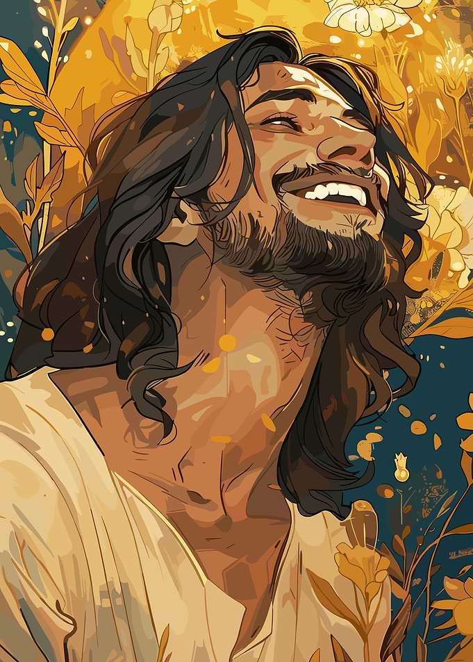 Jesus Christ in Floral Setting