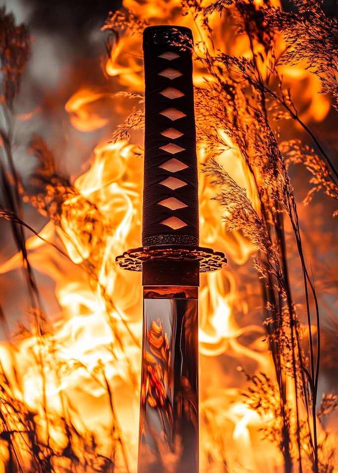 Katana in Fire