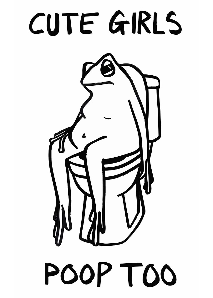 Frog on Toilet - Cute Girls