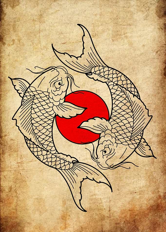 Koi Fish Yin Yang Art