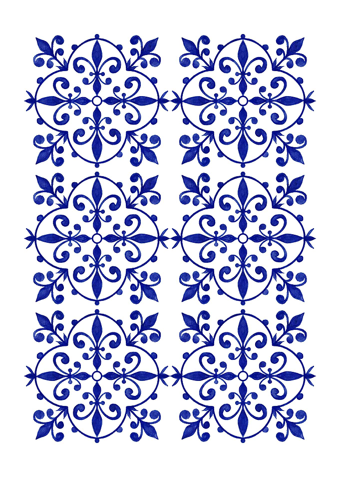 Blue and White Floral Pattern