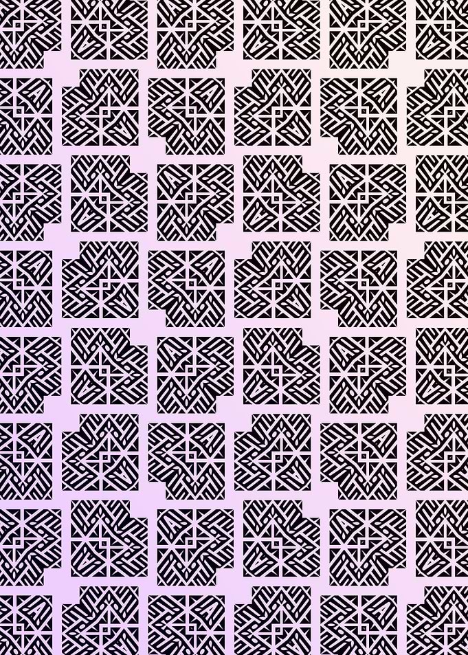 Abstract Grid Pattern In Pink Gradient
