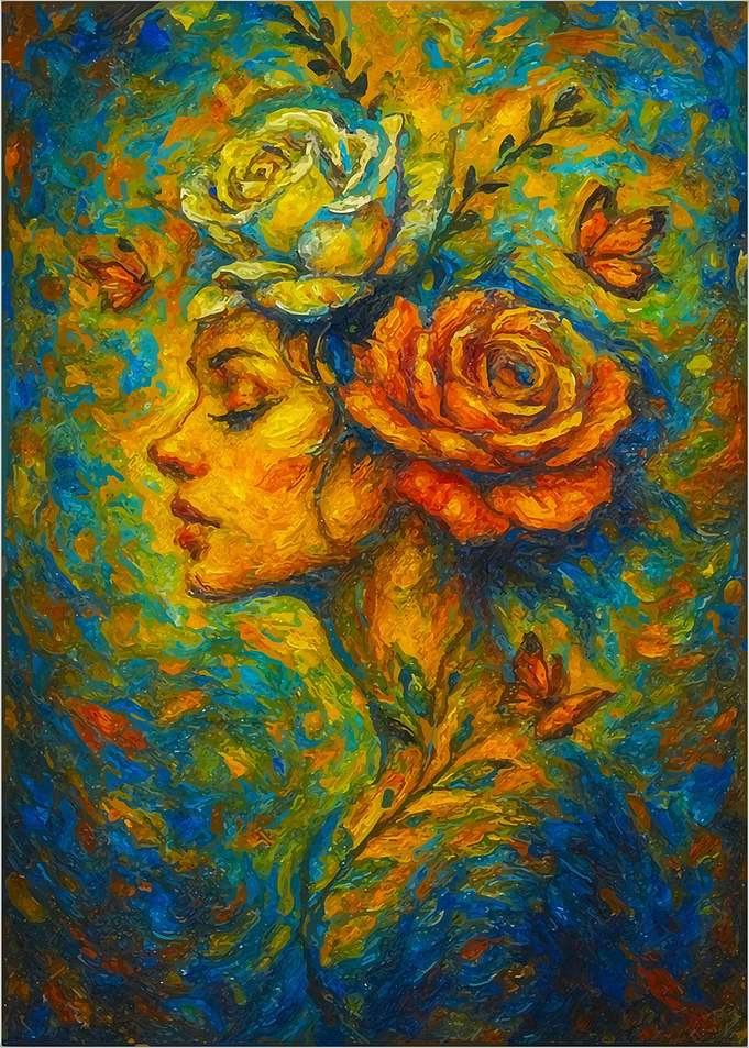 Floral Woman Painting