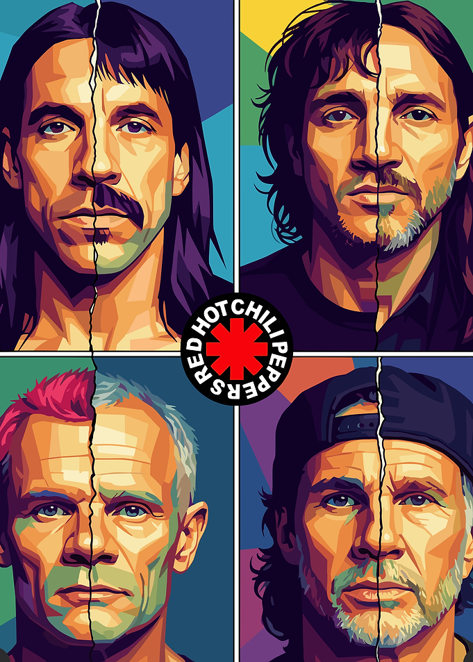 Red Hot Chili Peppers Portrait Collage
