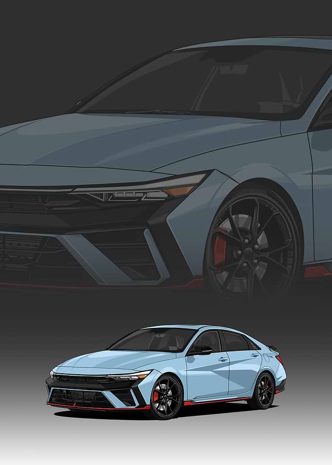 light blue sport car Illustration