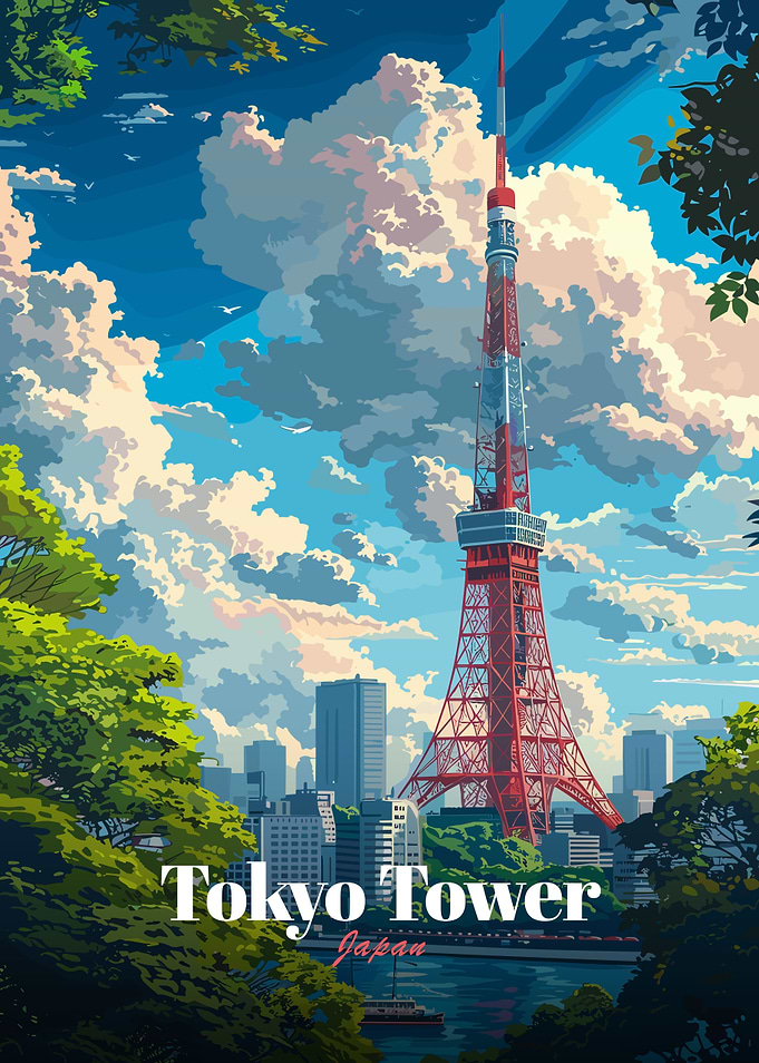 Tokyo Tower Japan Digital Art