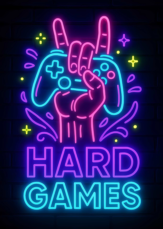 Hard Games Neon Sign