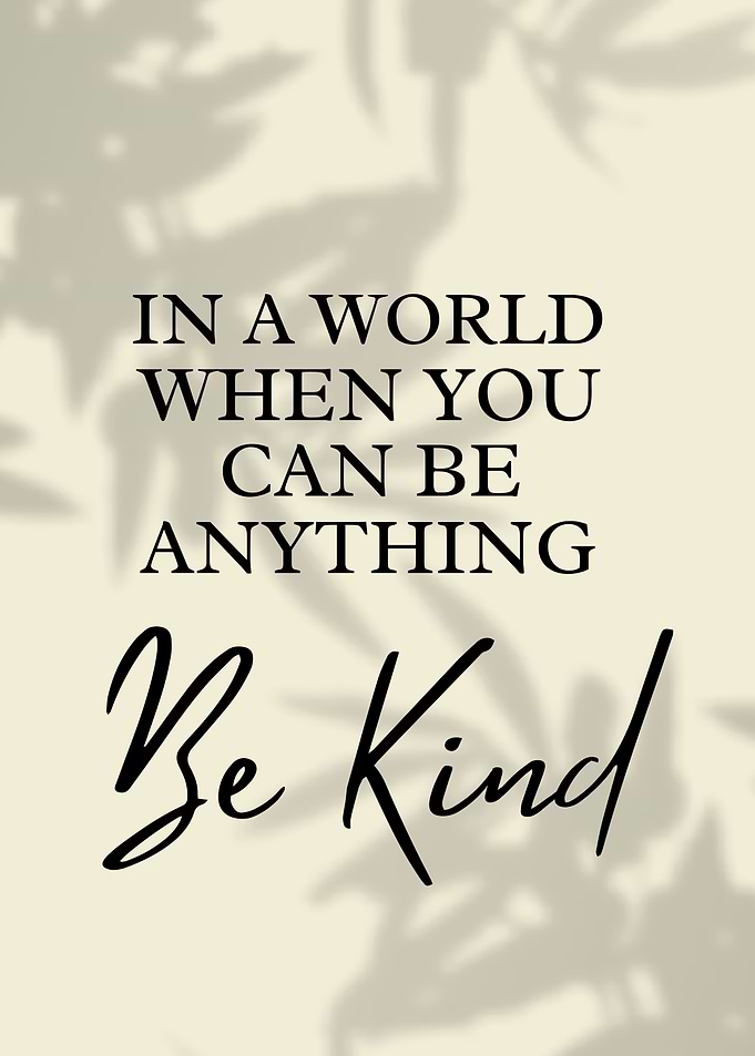 Inspirational Message Be Kind Text Art