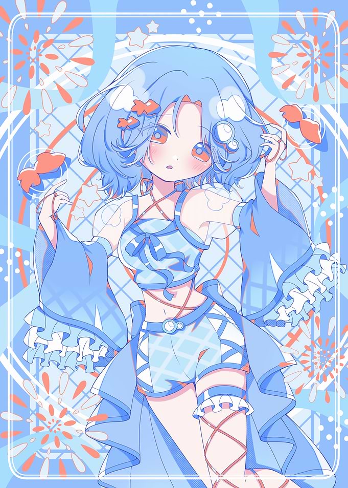 Anime Girl in Blue Outfit