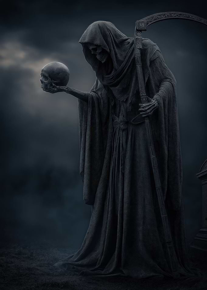 Grim Reaper with Skull