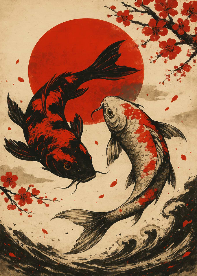 Koi Fish Yin Yang Art