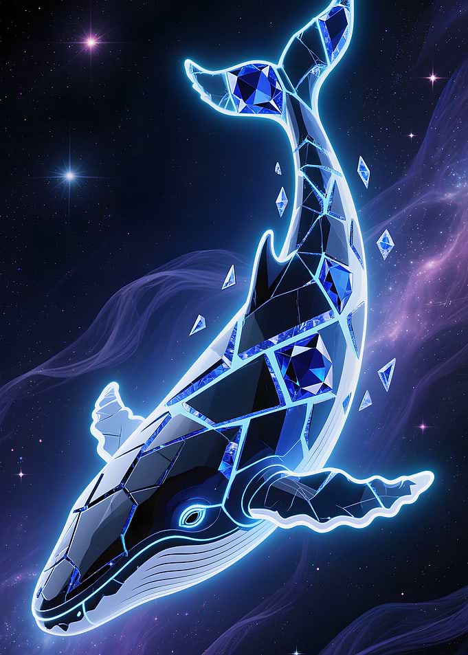 Cosmic Whale with Gemstone Inlays