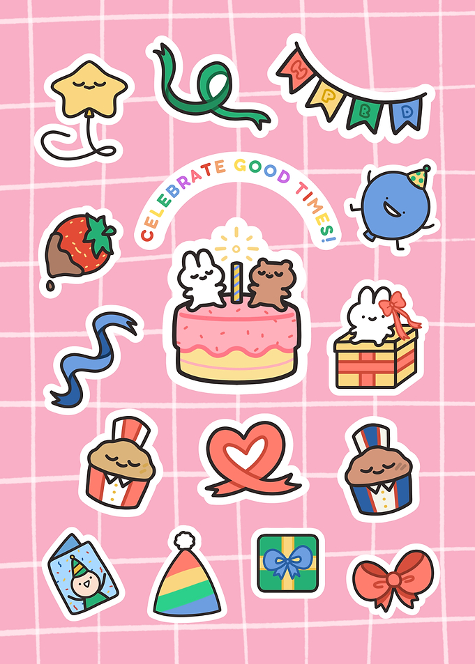 Cute Pink Birthday Celebration