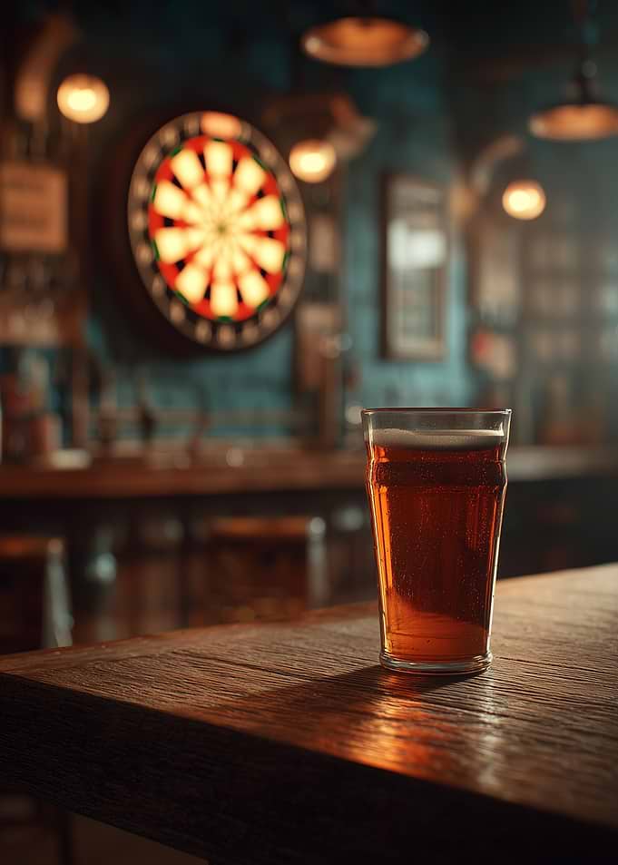 Beer and Darts in a Pub