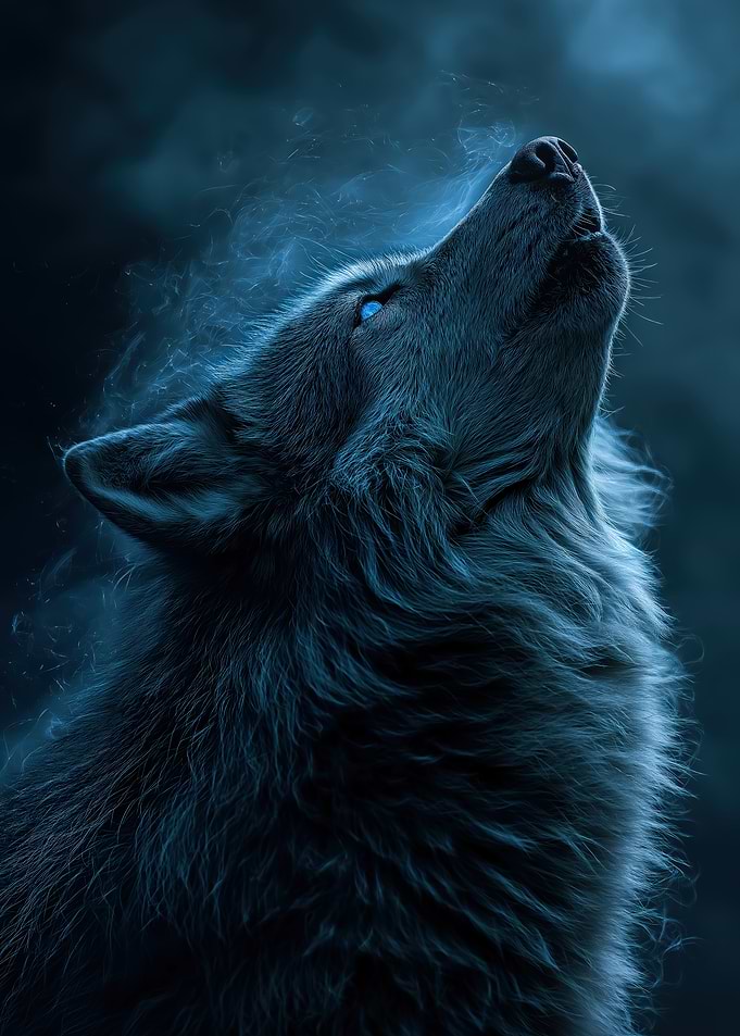 Blue Wolf Howling
