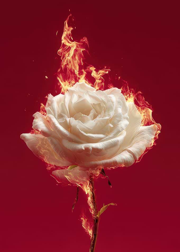 Burning White Rose
