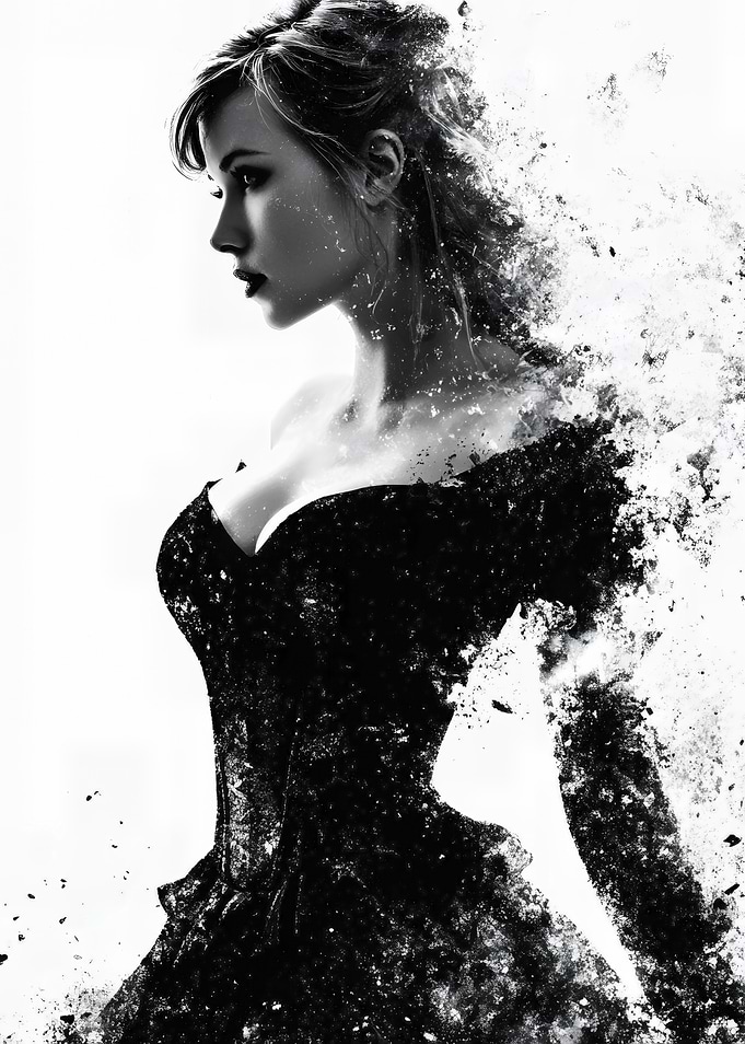 Elegant Woman in Black Dress