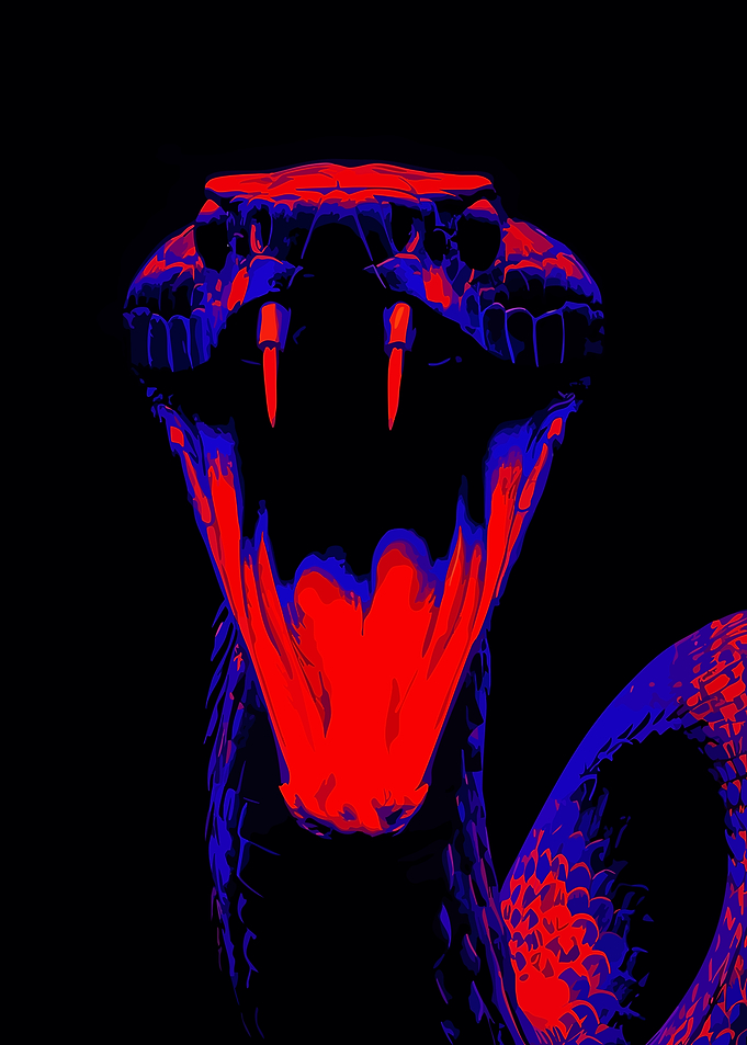 Red and Blue Cobra Snake