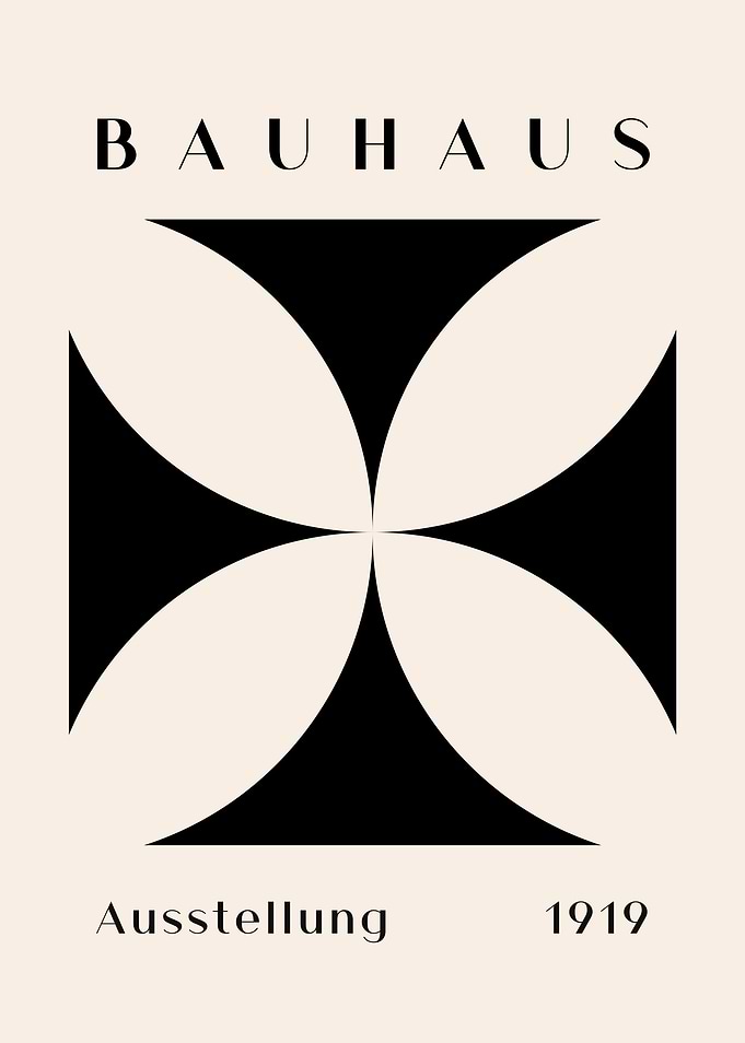 Bauhaus Ausstellung 1919 Minimalist Poster