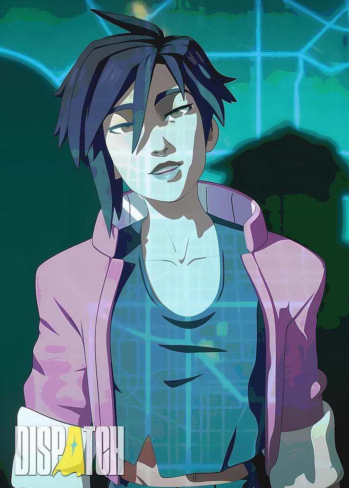 Animated Character Portrait with Pink Jacket