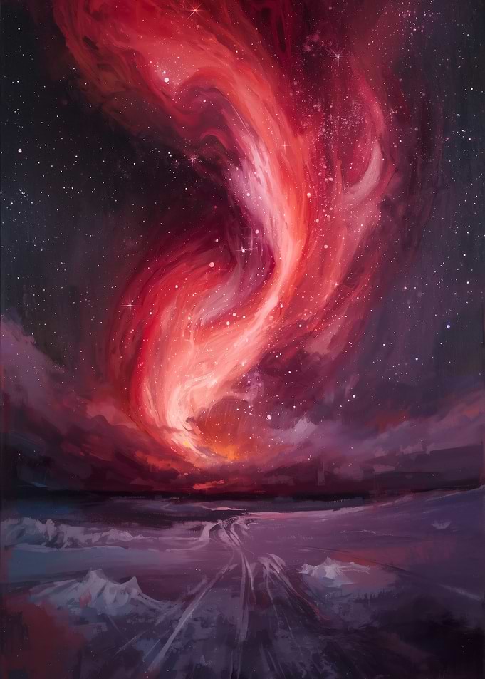 Crimson Aurora Veil