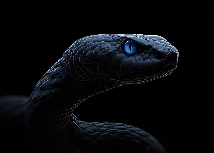 Black Snake with Blue Eyes