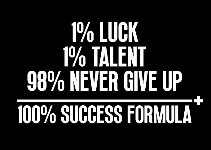Success Formula: Luck, Talent, Perseverance
