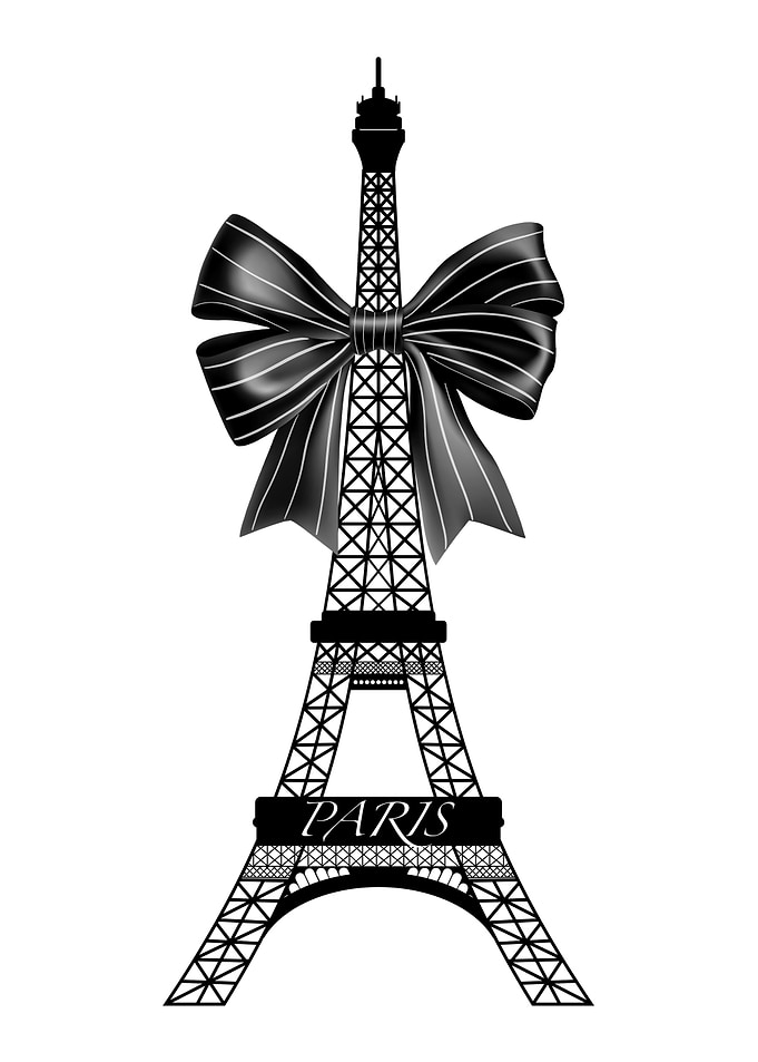 Eiffel Tower Paris with Bow