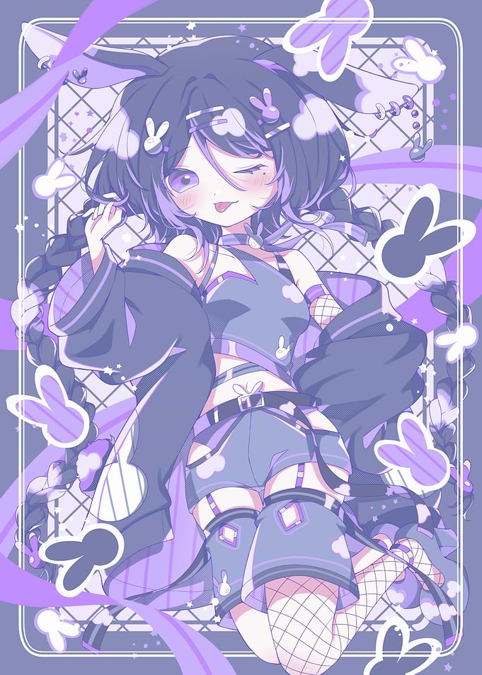 Anime Girl with Bunny Accessories