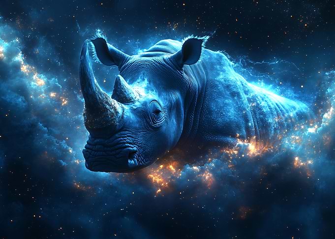 Cosmic Rhino in Nebula