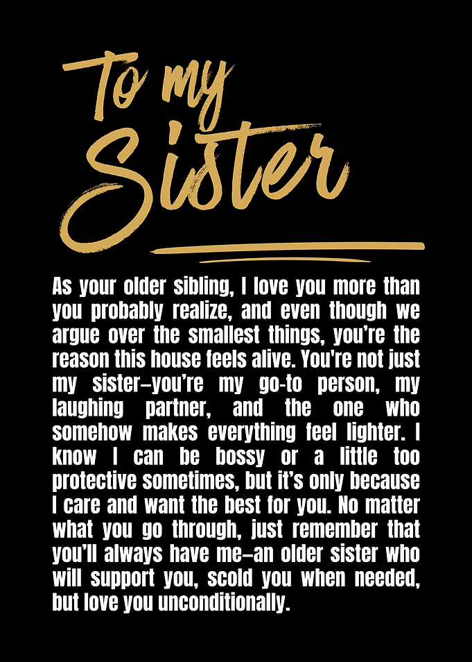 To My Sister - Love Letter