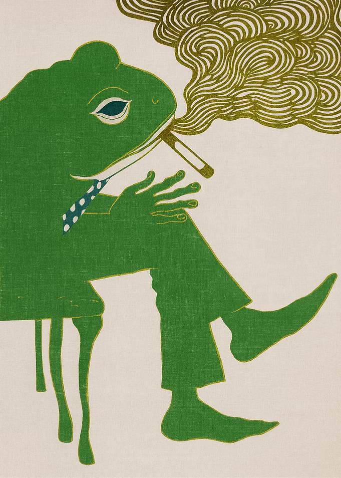 Smoking Frog Illustration
