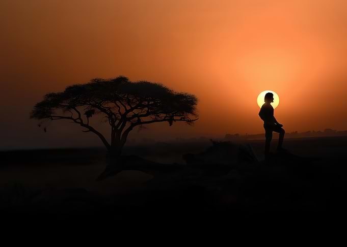 African Sunset Silhouette varanasi 2027