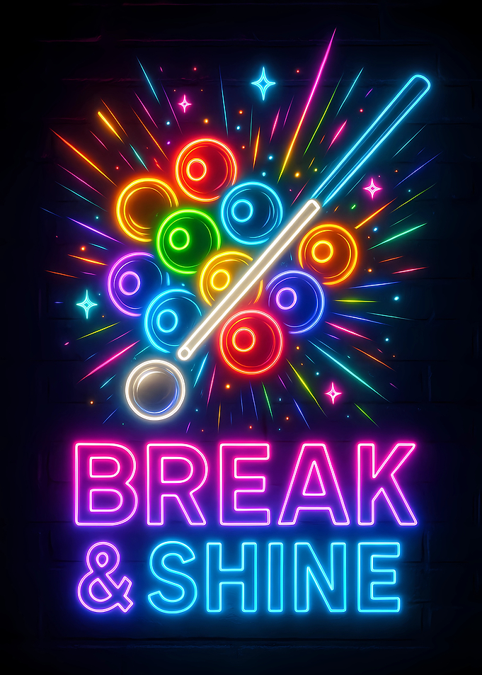 Neon Billiards Break and Shine