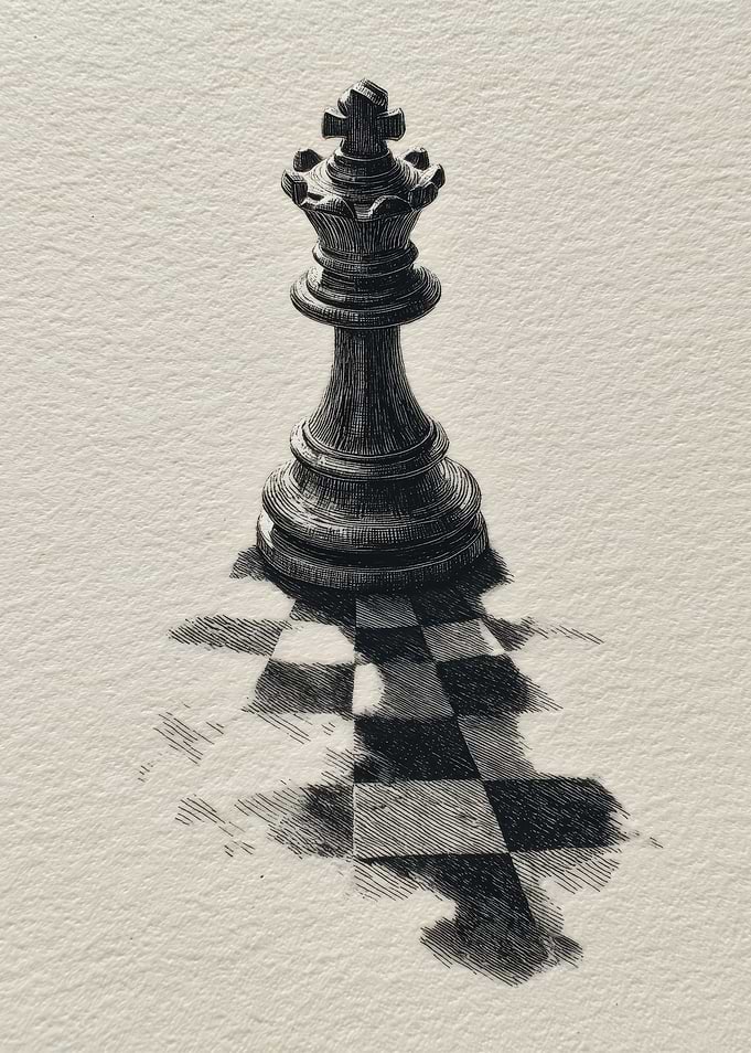 Chess King Piece Etching