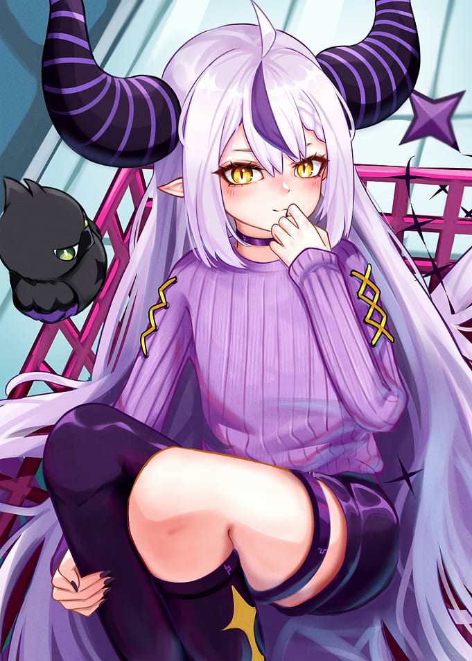 Anime Girl with Horns and Companion